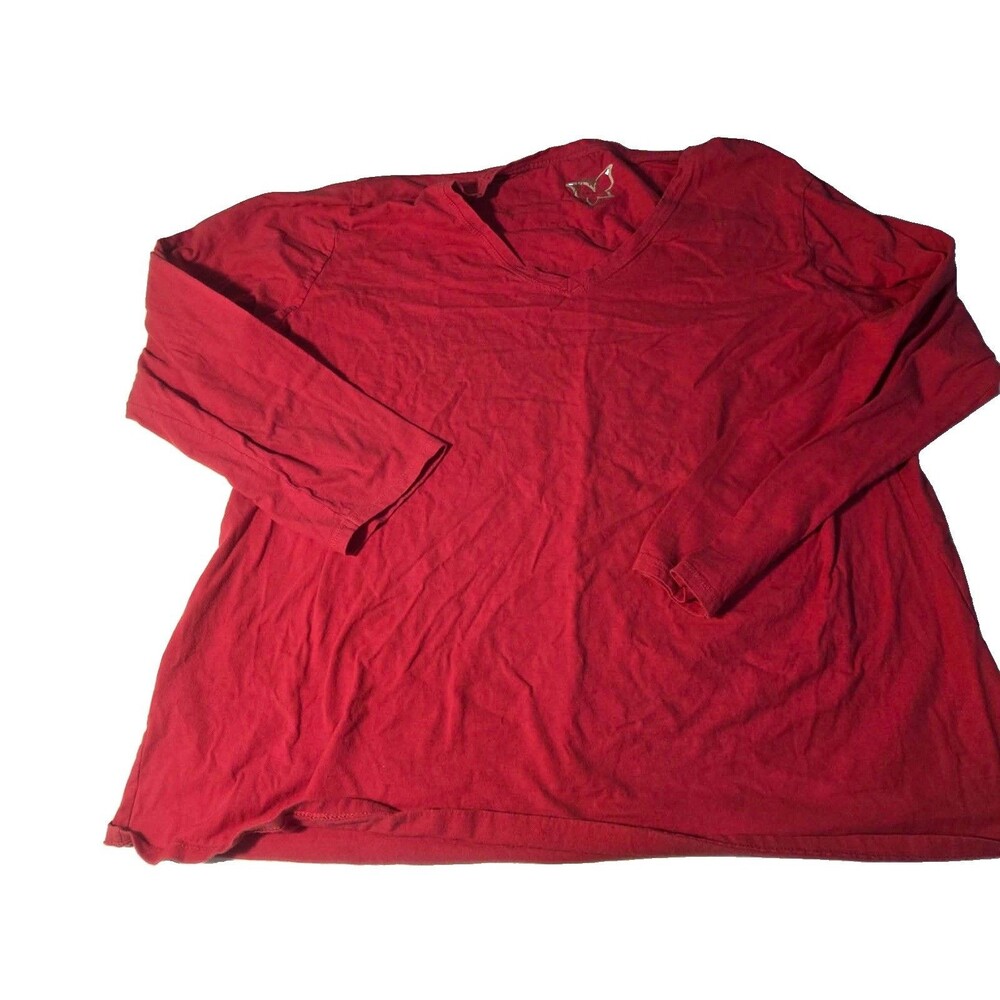 JUST MY SIZE Size Women's Plus Sizeflowy 3/4 Sleeve V-Neck Top 3X